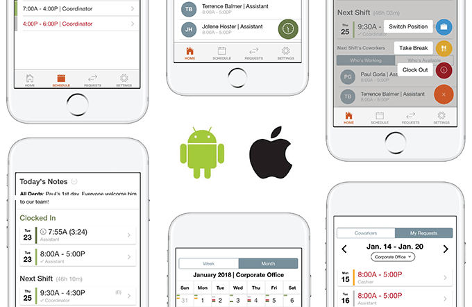 Start and end breaks from your iOS or Android device
