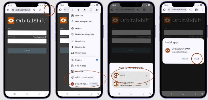 Orbital Shift Installation on Android
