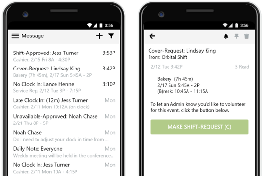 mobile scheduling time clock apps orbital shift
