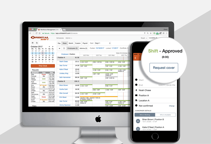 Employee scheduling software and mobile apps