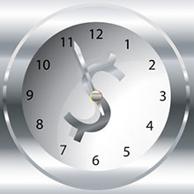 Clock with Dollar Symbol