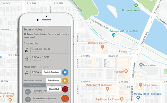 Geofencing time clock app for employees